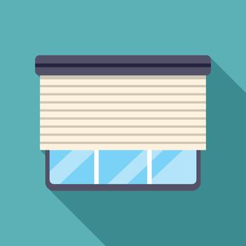 Window with roller blinds in flat design style vector