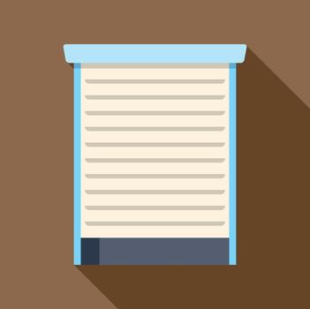 Closed roller shutter covering window for security vector