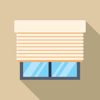Window with horizontal blinds controlling light and privacy vector
