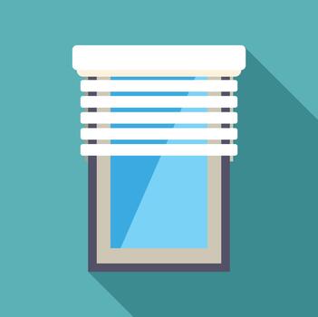 Window with horizontal blinds casting long shadow vector