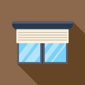 Home window with an open roller shutter vector