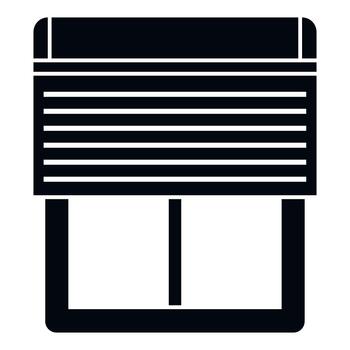 Window with roller shutter protecting home privacy vector