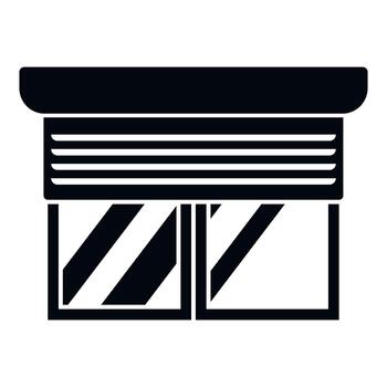 Rolling shutter window opening mechanism glyph icon vector