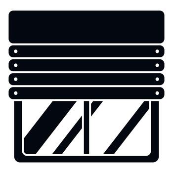 Window blinds with open slats creating shade icon vector
