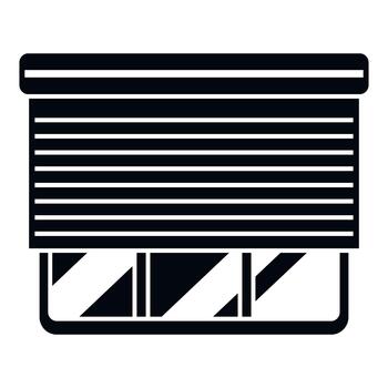 Window blinds partially open controlling light icon vector