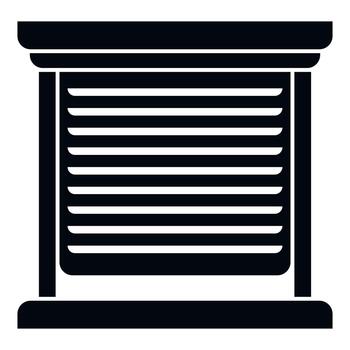 Roller shutter security system covering a window icon vector