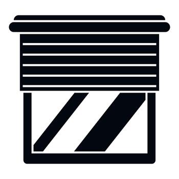 Window with partially open blinds icon silhouette vector
