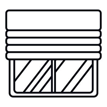 line art icon showing window with rolling shutter vector