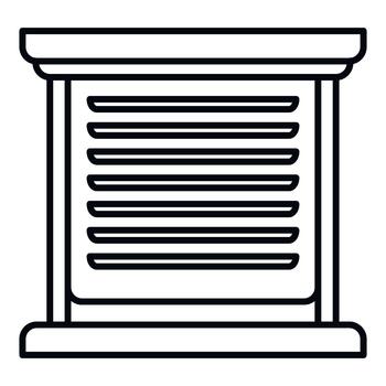 Roller shutter security system icon on window vector