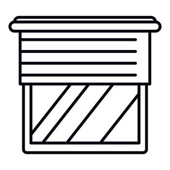 Window with horizontal blinds outline line icon vector