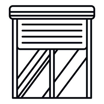 Window with roller shutter offering privacy and security vector