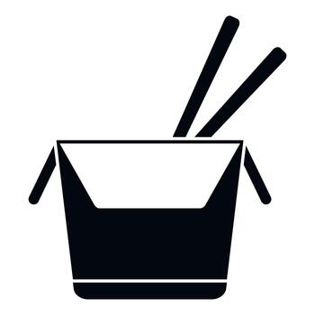 A black and white image of a container with chopsticks vector