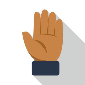 mano demostración detener gesto con palma frente a adelante vector