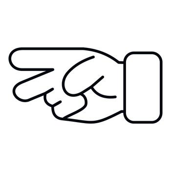Hand gesture pointing index finger left direction icon vector