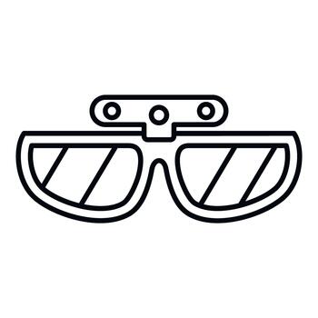 Safety goggles with headlamp for mining activity vector