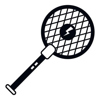 Electric bug zapper racket controlling flying insects vector