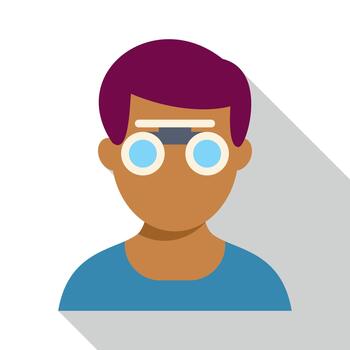 Man user avatar wearing magnifying loupe eyeglasses vector