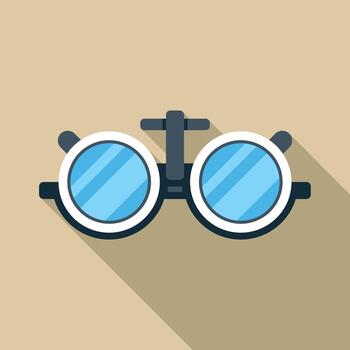 Ophthalmic trial frame icon for vision testing vector