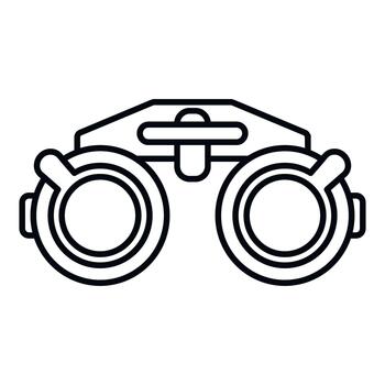 Trial frame icon for optometry visual examination vector