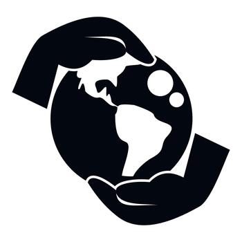 Hands hugging world globe signifying earth protection vector