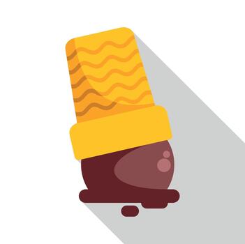 Chocolate ice cream falling upside down with long shadow vector