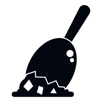 Ice cream scoop with chocolate chunks icon vector