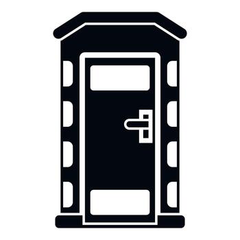 Portable toilet icon providing a temporary restroom solution vector