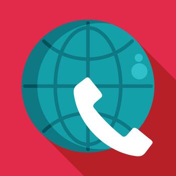 Global phone call connecting telecommunication network around the world vector