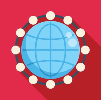 Global network connecting all world digital communications vector