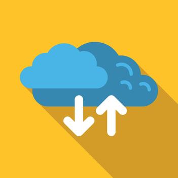 nube informática almacenamiento transferir datos subir descargar vector