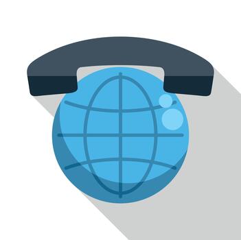 Global telecommunication connection with earth globe and phone vector