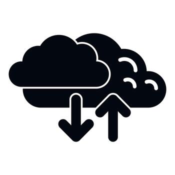 Cloud computing data transfer uploading and downloading icon vector