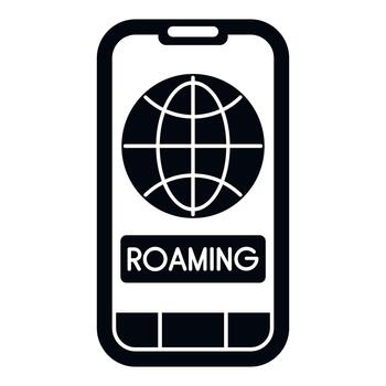 Mobile phone showing global roaming network icon vector