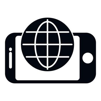 Smartphone displaying global internet connection and network vector