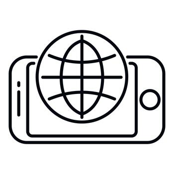 Smartphone displaying global network internet connection concept vector