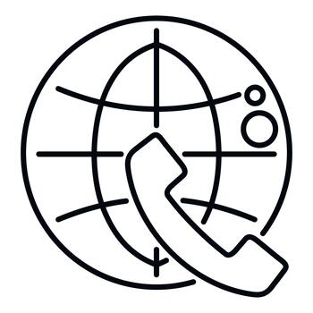 Global network communication line icon showing worldwide connection vector