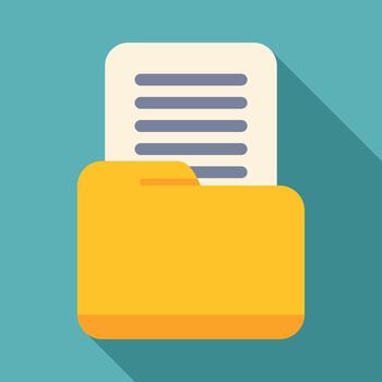 Folder with document data file icon concept vector