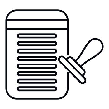 Document with approval stamp line icon design vector