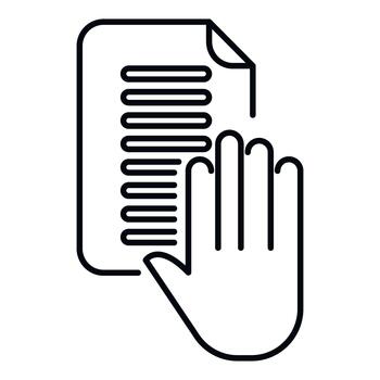 Hand making an oath on official document vector