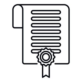 Awarding scroll document icon representing education and success vector