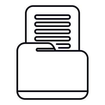 Document folder icon showing organized paperwork vector