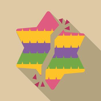 Broken star of david pinata symbolizing division and conflict vector