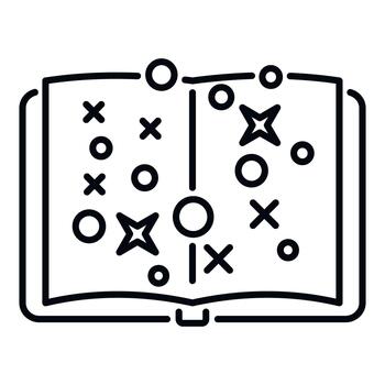 Open playbook showing game strategy and tactics vector