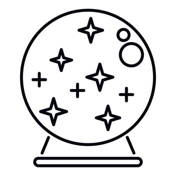 Crystal ball visualizing future and making predictions icon vector