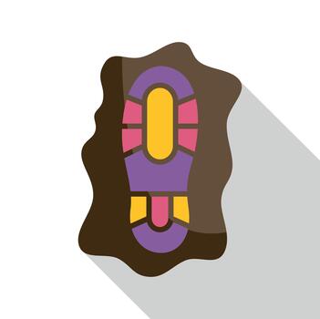 Boot footprint creating impression in brown mud vector