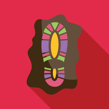 Muddy boot imprint showing bright colors vector