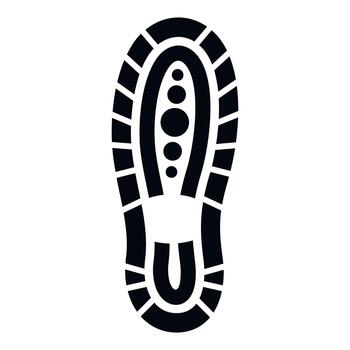 Footprint showing the outline and tread of a boot sole vector