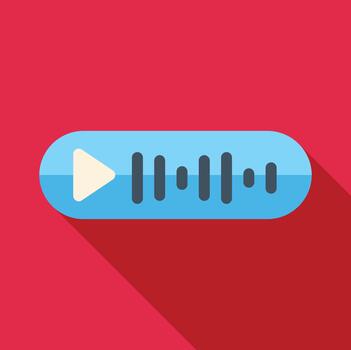 Audio message player showing waveform and play button vector