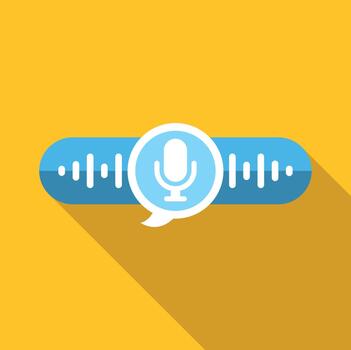 Voice messaging and audio recording concept with microphone icon vector