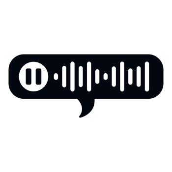Audio message icon showing voice recording and sound waves vector